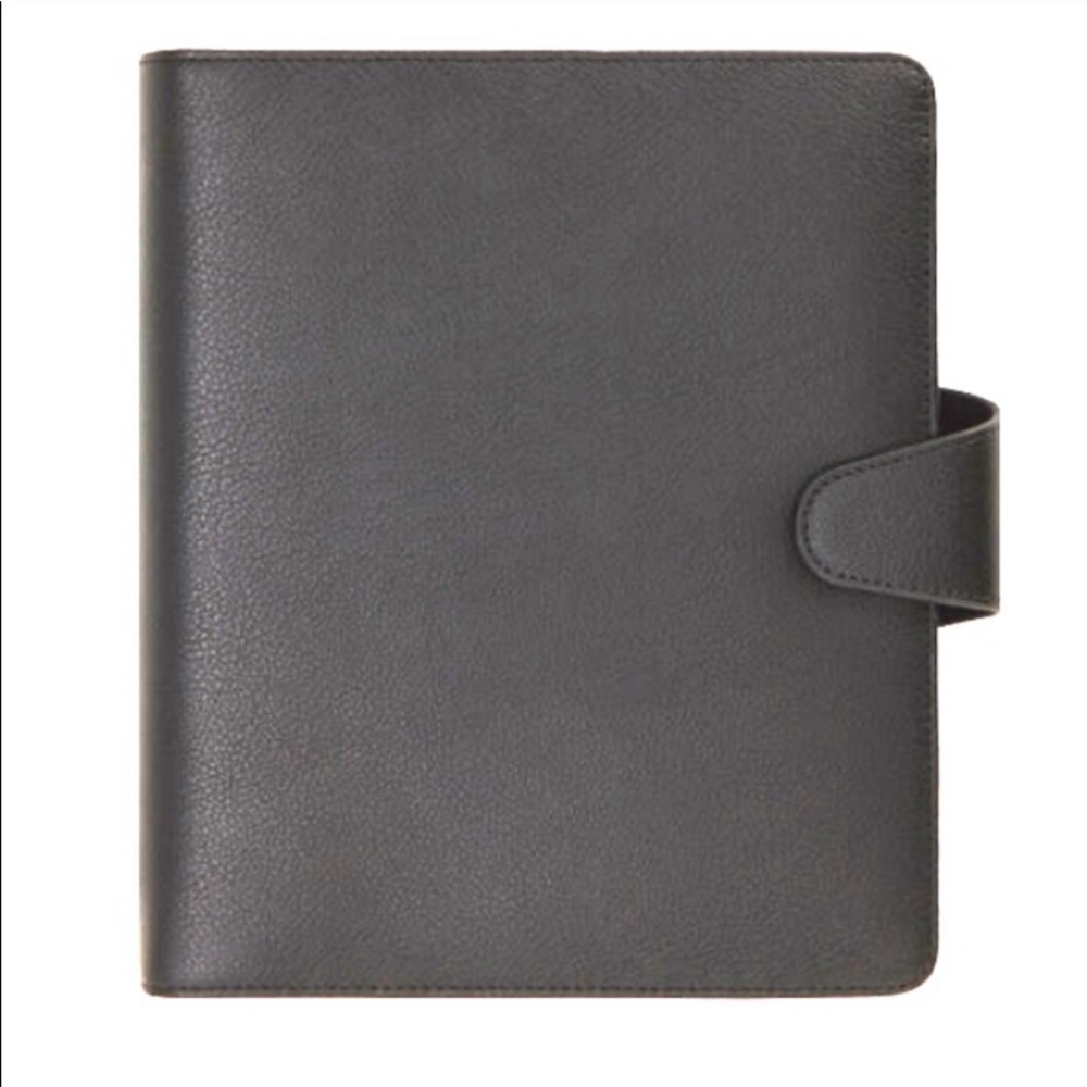🚨‼️SOLD A5 LEATHER PERSONAL PLANNER JET BLACK